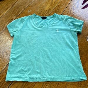 Ralph Lauren Sport v neck short sleeve tee. Mint/aqua color. Size Large.